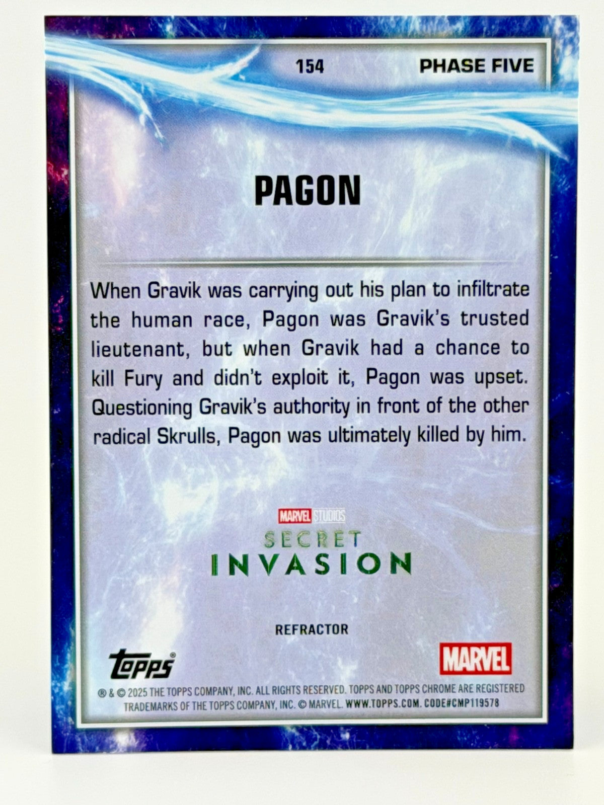 2025 Topps Chrome Marvel #154 Pagon - Phase Five - Refractor