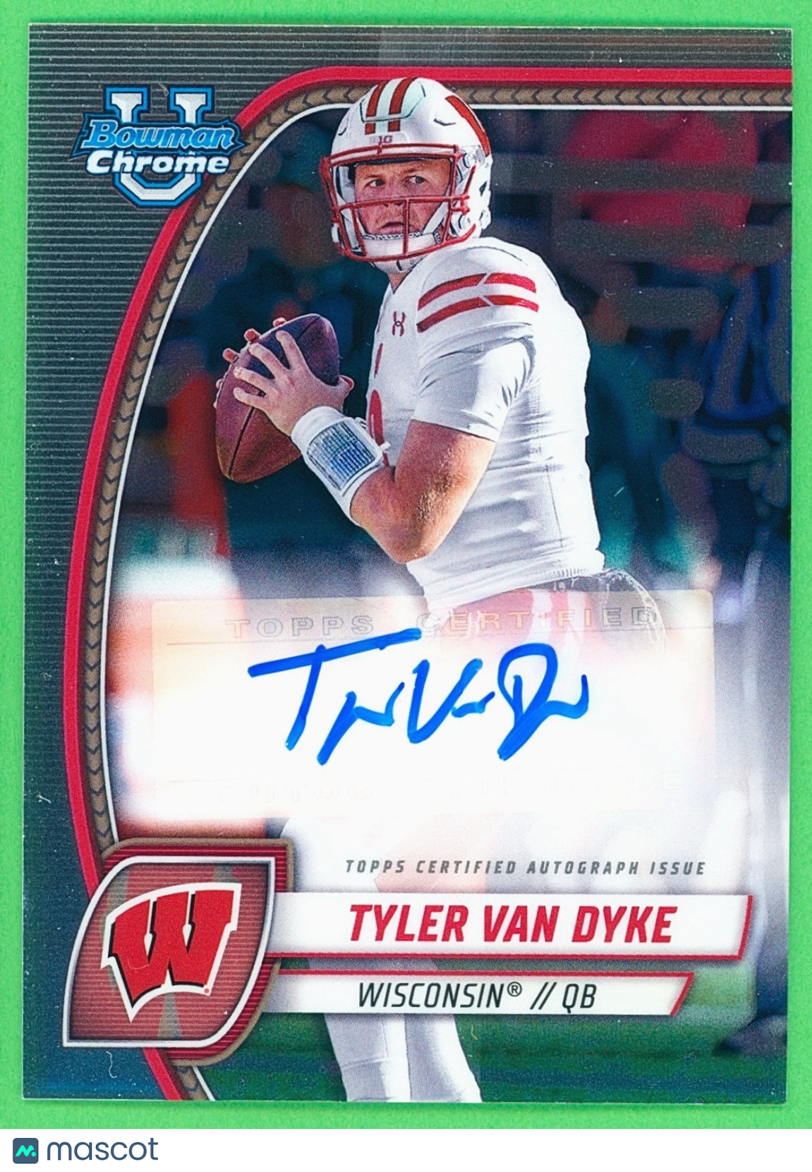 🏈 2024 Bowman University Chrome Auto (AU) Tyler Van Dyke - Wisconsin