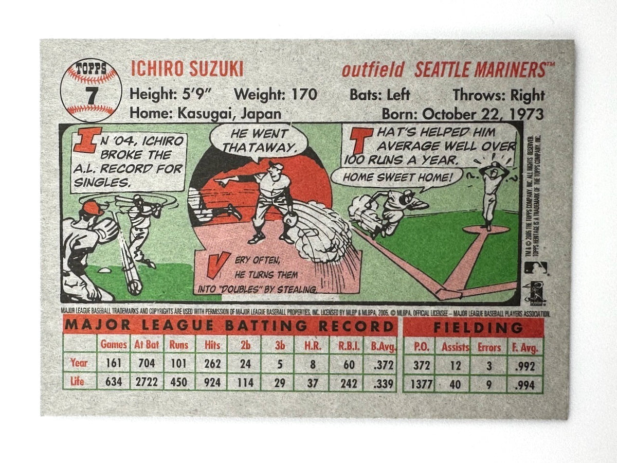 2005 Topps Heritage - Base Running in Background #7 Ichiro Suzuki - HOF