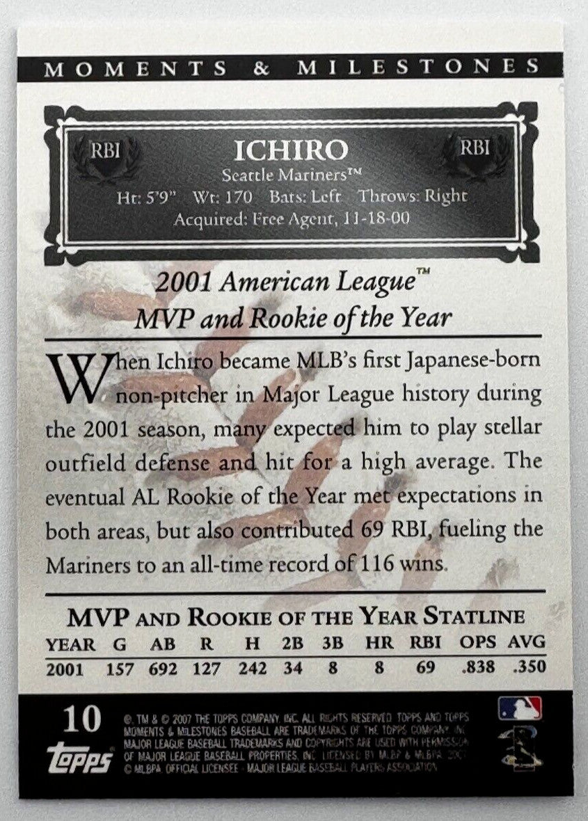 2007 Topps Moments & Milestones (31/150) - 2001 MVP & ROY - Ichiro Suzuki (HOF)