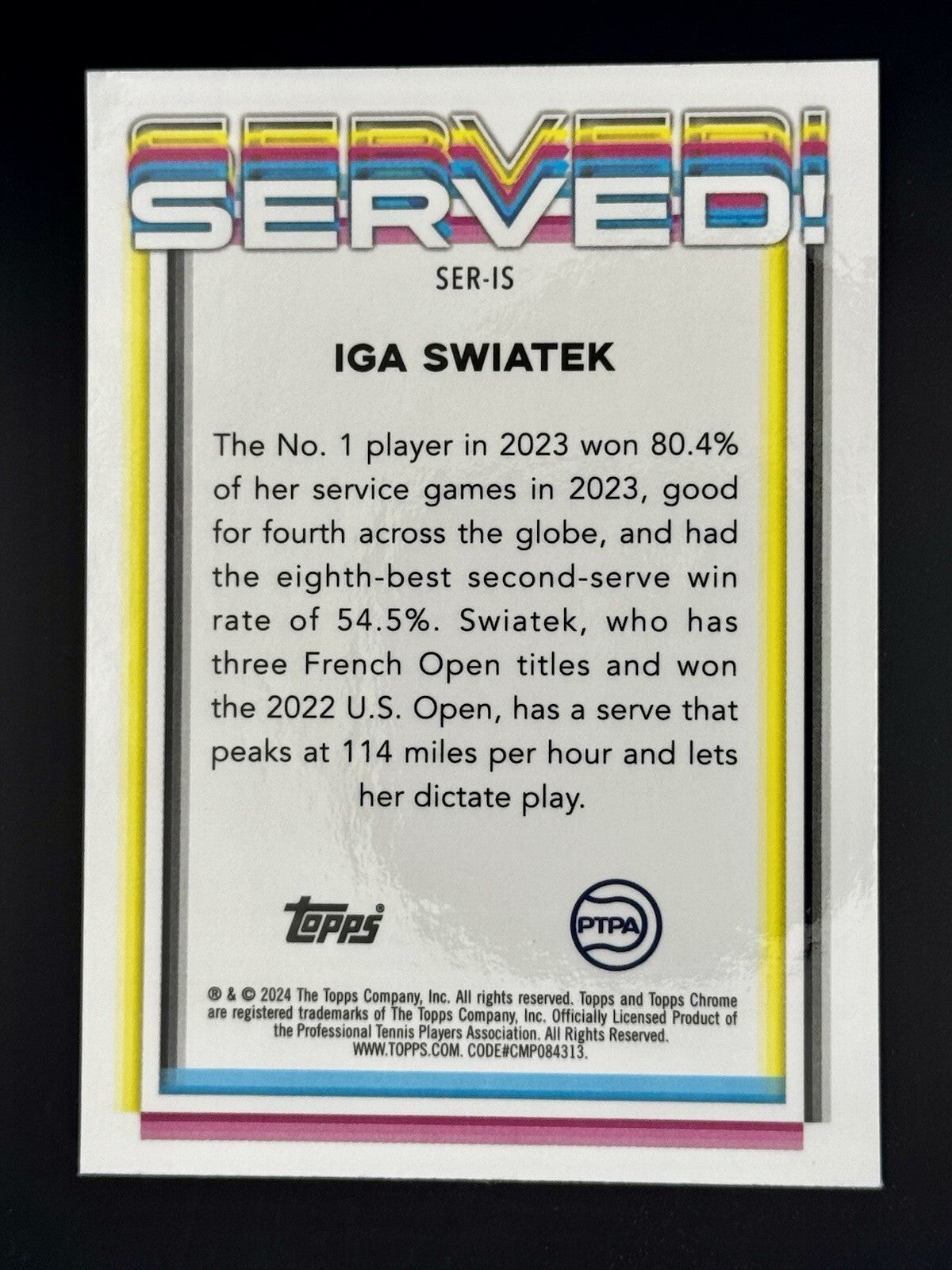 2024 Topps Chrome Tennis - Served! #SER-IS Iga Swiatek (RC) Insert Parallel