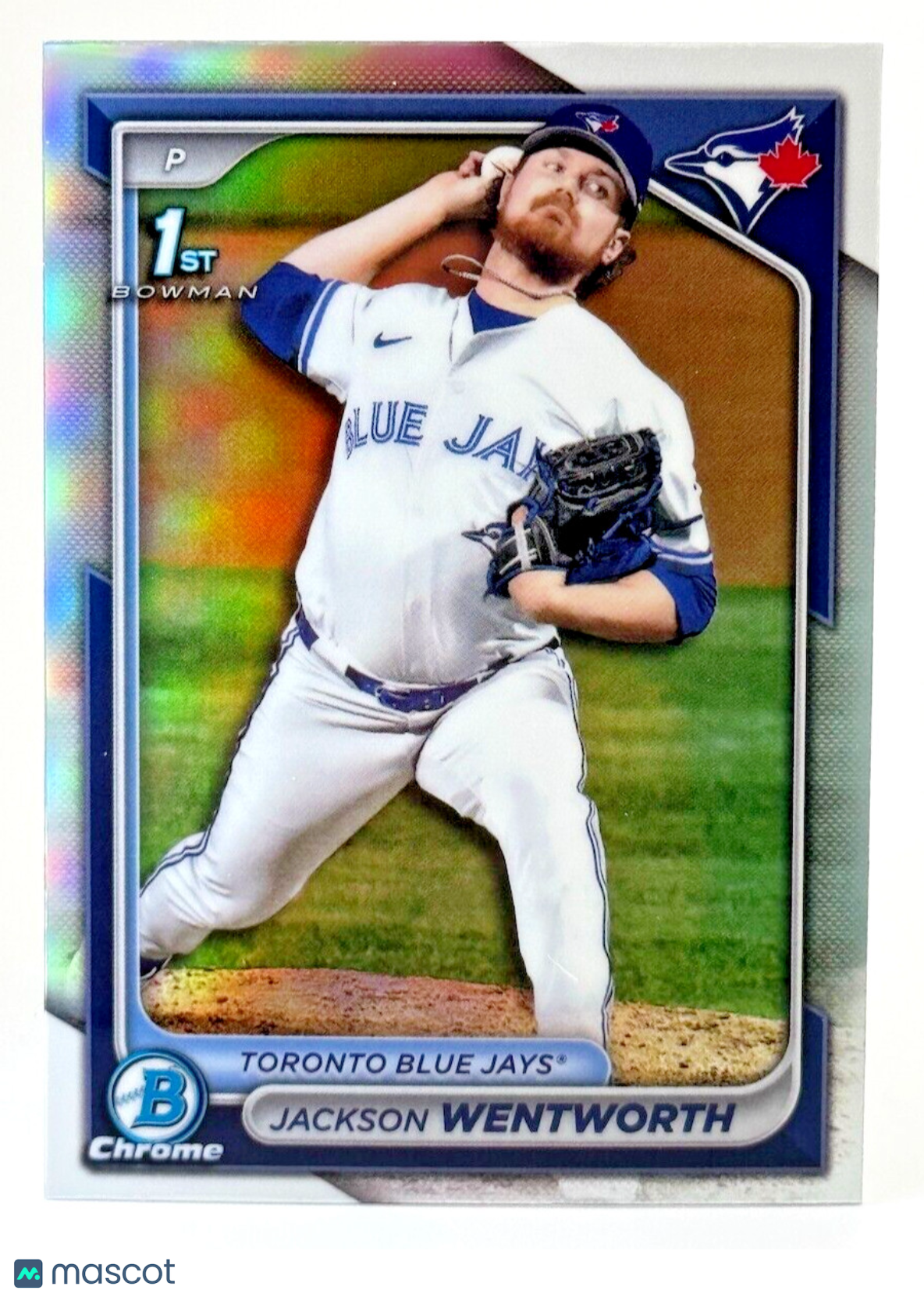 ⚾️ 2024 Bowman Draft Chrome REFRACTOR #BDC-185 Jackson Wentworth - Blue Jays ⚾️