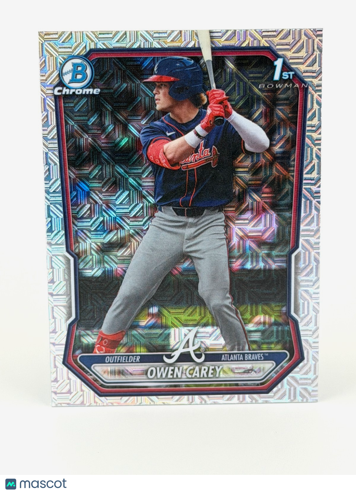 2026 Bowman Chrome Owen Carey BCP-69 Silver Mojo Refractor - 1st Bowman