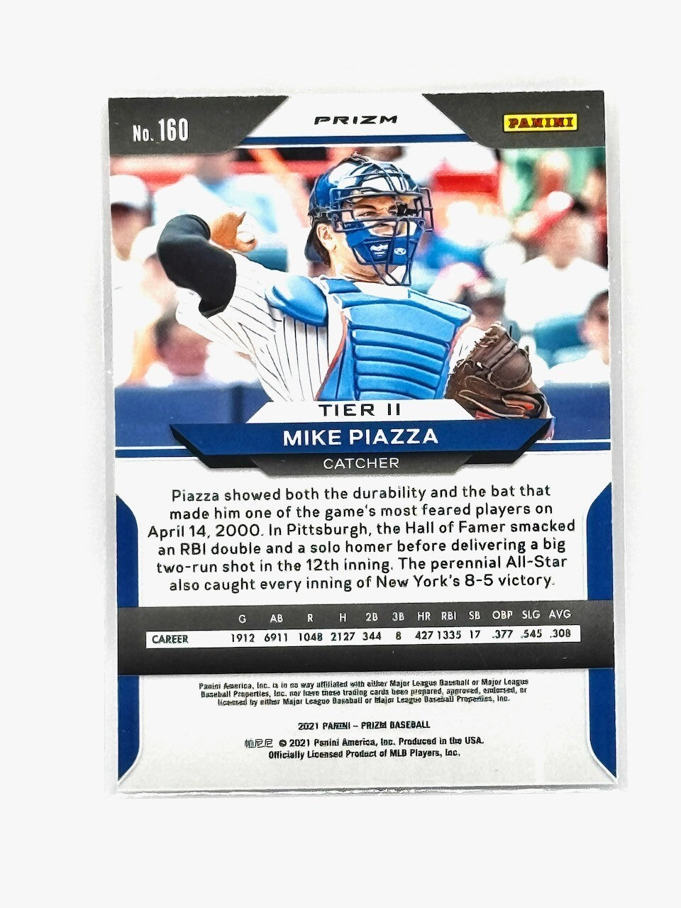2021 Panini Prizm Baseball - Tier II #160 Mike Piazza - Silver Wave Refractor