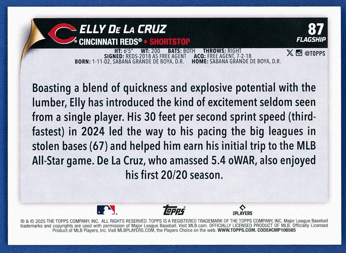 2025 Topps Flagship Collection #87 Elly De La Cruz