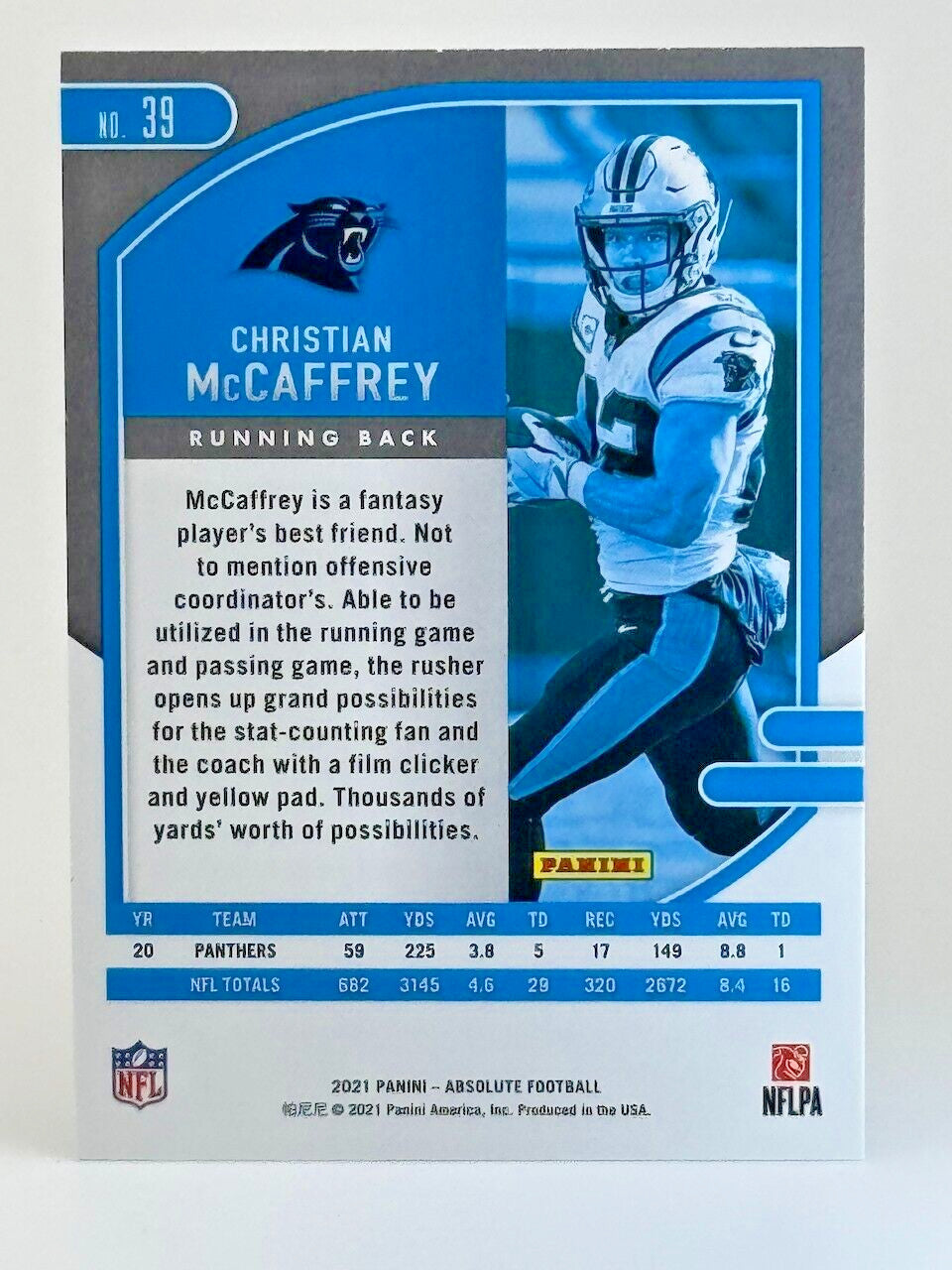 2021 Panini Absolute - #39 Christian McCaffrey