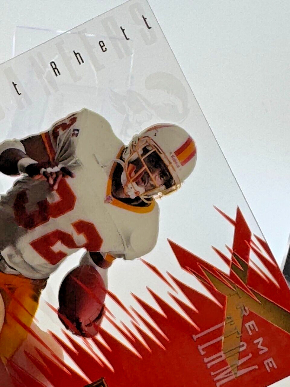 1996 Playoff Absolute - Treme Team #XT28 Errict Rhett - Buccaneers - Clear Card