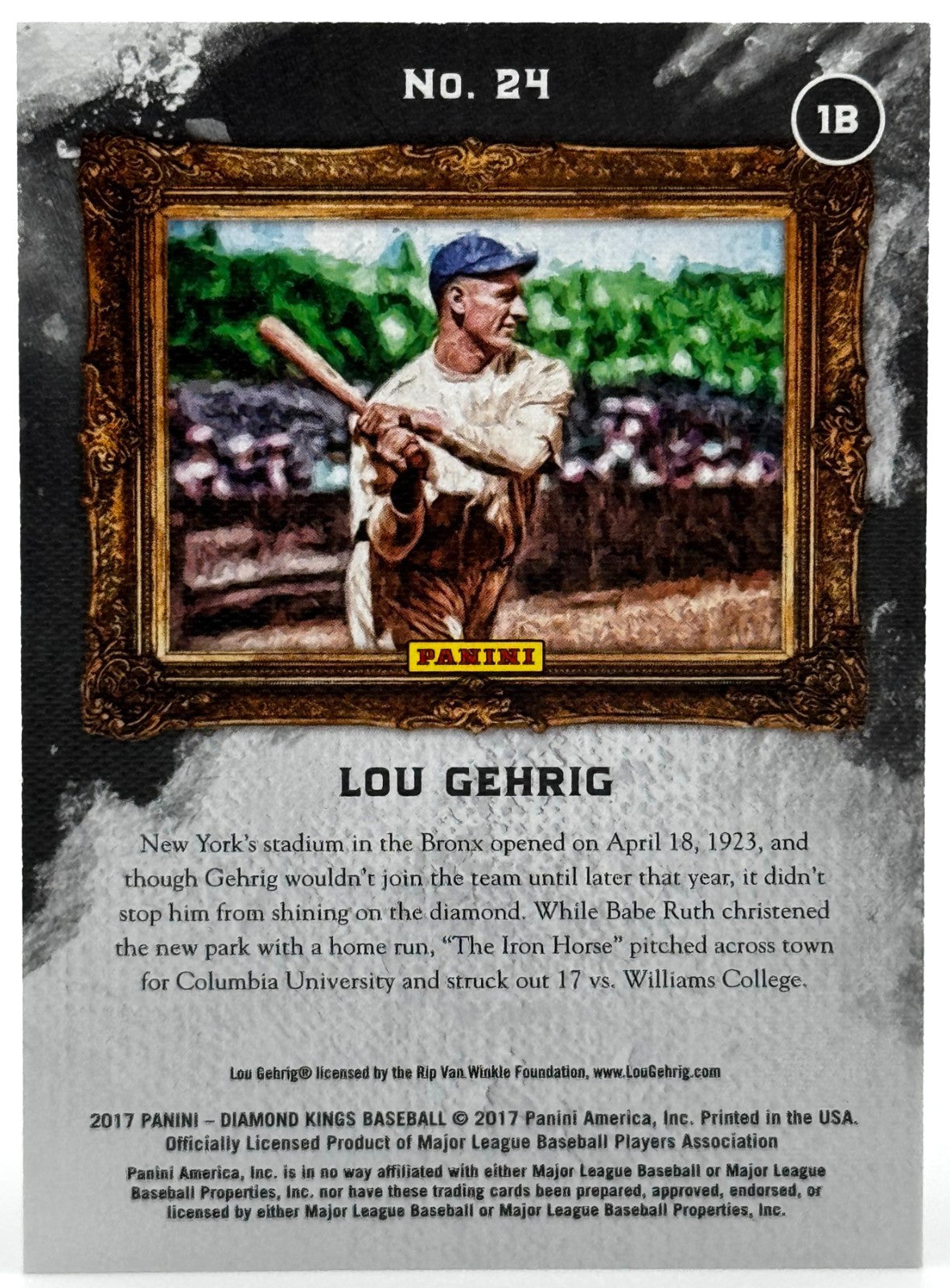 2017 Panini Diamond Kings Artist's Proof Blue (17/25) - Lou Gehrig (HOF) #24