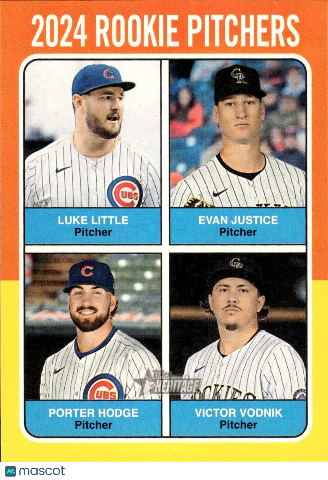 ⚾️ 2024 Topps Heritage HN #620 Rookie Pitchers - Little, Justice, Hodge, Vodnik