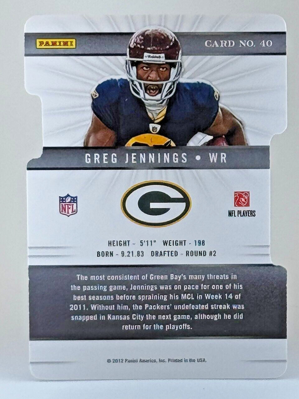 2012 Panini Elite Aspirations Die-Cut Refractor (12/15) Greg Jennings #40