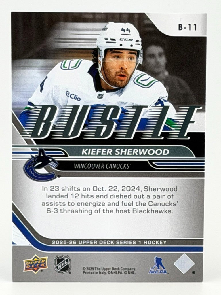 2025-26 Upper Deck Series 1 - Bustle - #B-11 Kiefer Sherwood