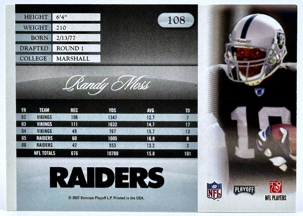 2007 Playoff Prestige - #108 Randy Moss (HOF)