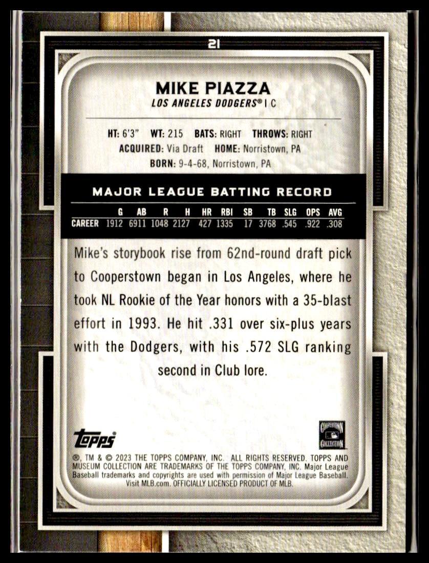 2023 Topps Museum Collection #21 Mike Piazza (HOF)