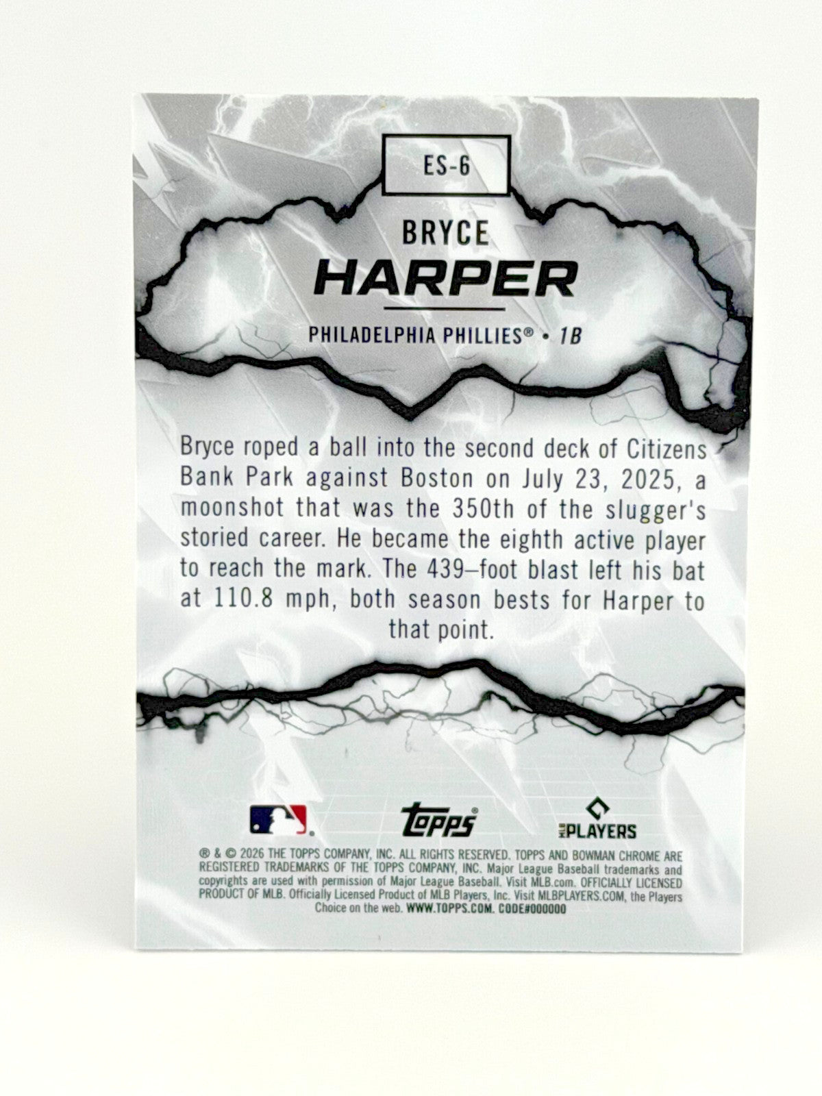 2026 Bowman Chrome - Bryce Harper - Electric Sluggers #ES-6