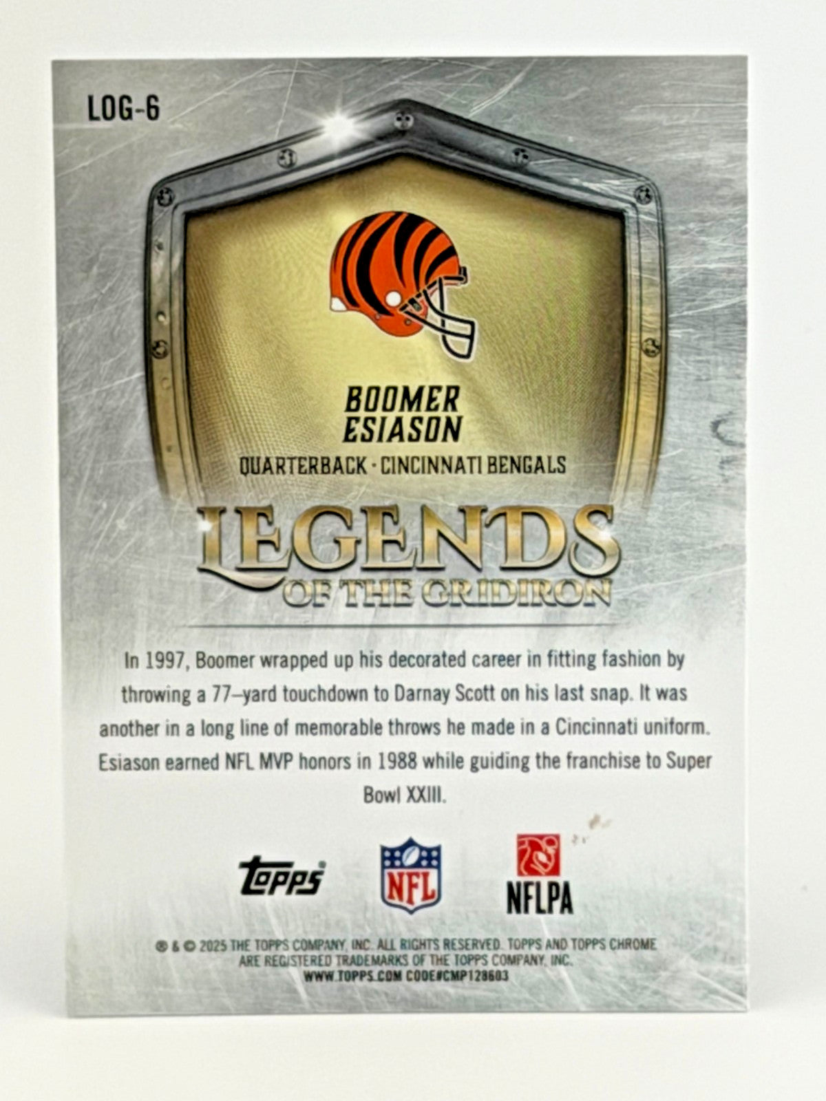🏈 2025 Topps Chrome Football #LOG-6 Legends of the Gridiron - Boomer Esiason