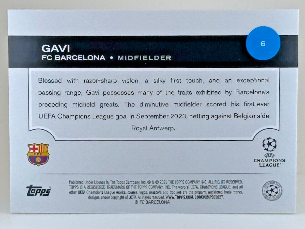 ⚽️ 2024-25 Topps UEFA Club Competitions #6 Northern Lights - Gavi - Barcelona