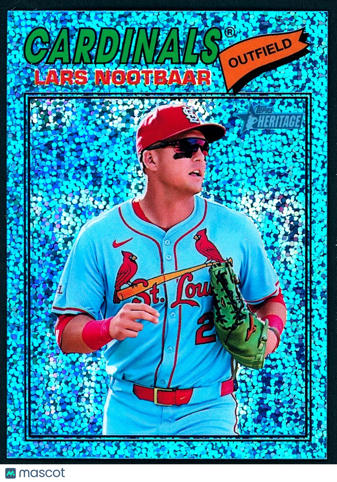 2026 Topps Heritage #198 Light Blue Sparkle - Lars Wootbar - Cardinals