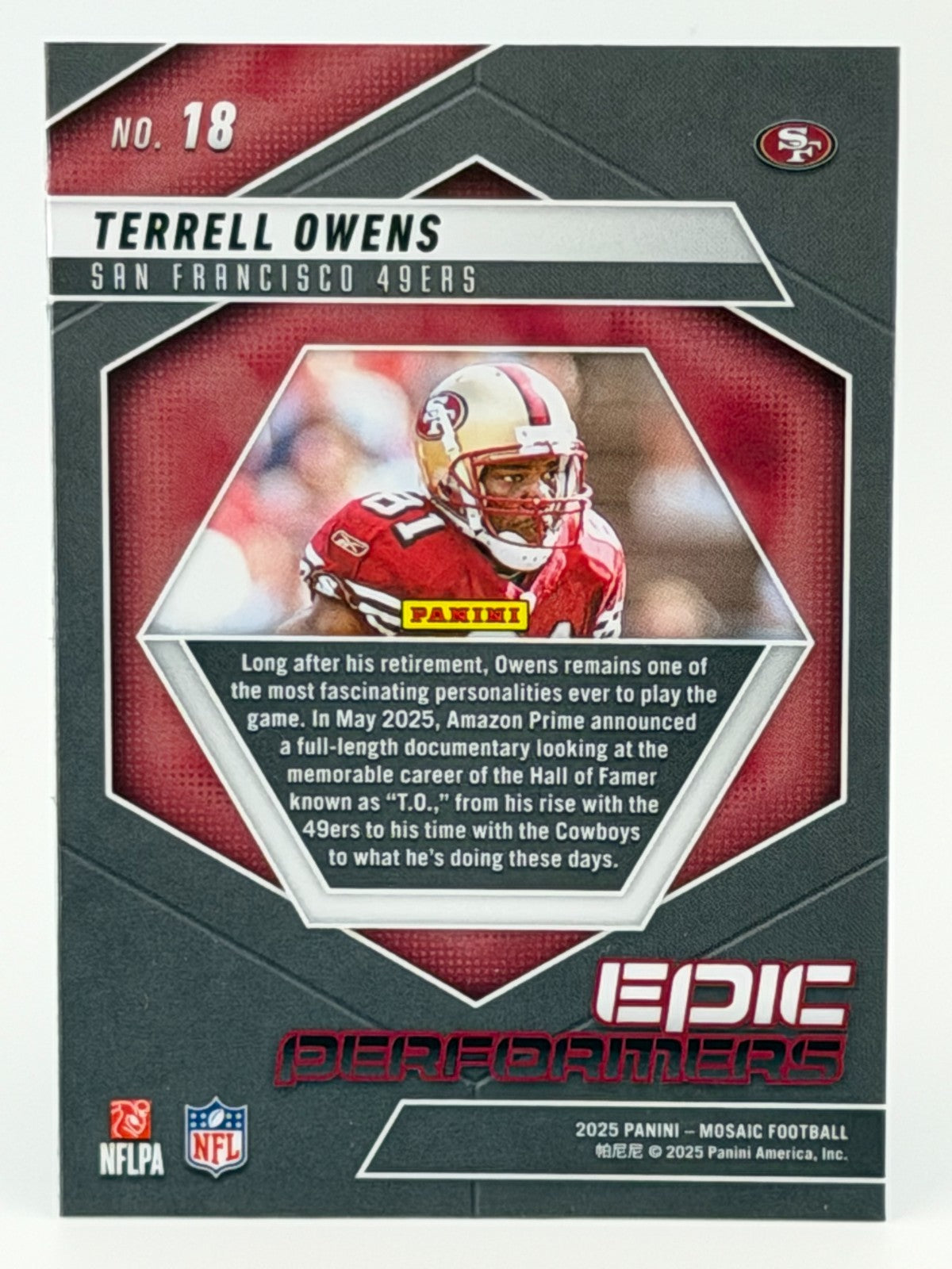 2025 Panini Mosaic #18 Performers - Terrell Owens (HOF)