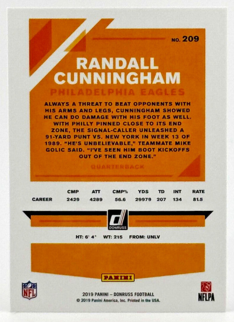2019 Donruss #209 Press Proof - Randall Cunningham - Eagles