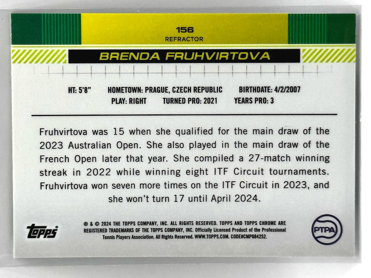 2024 TOPPS CHROME TENNIS REFRACTOR BRENDA FRUHVIRTOVA #156