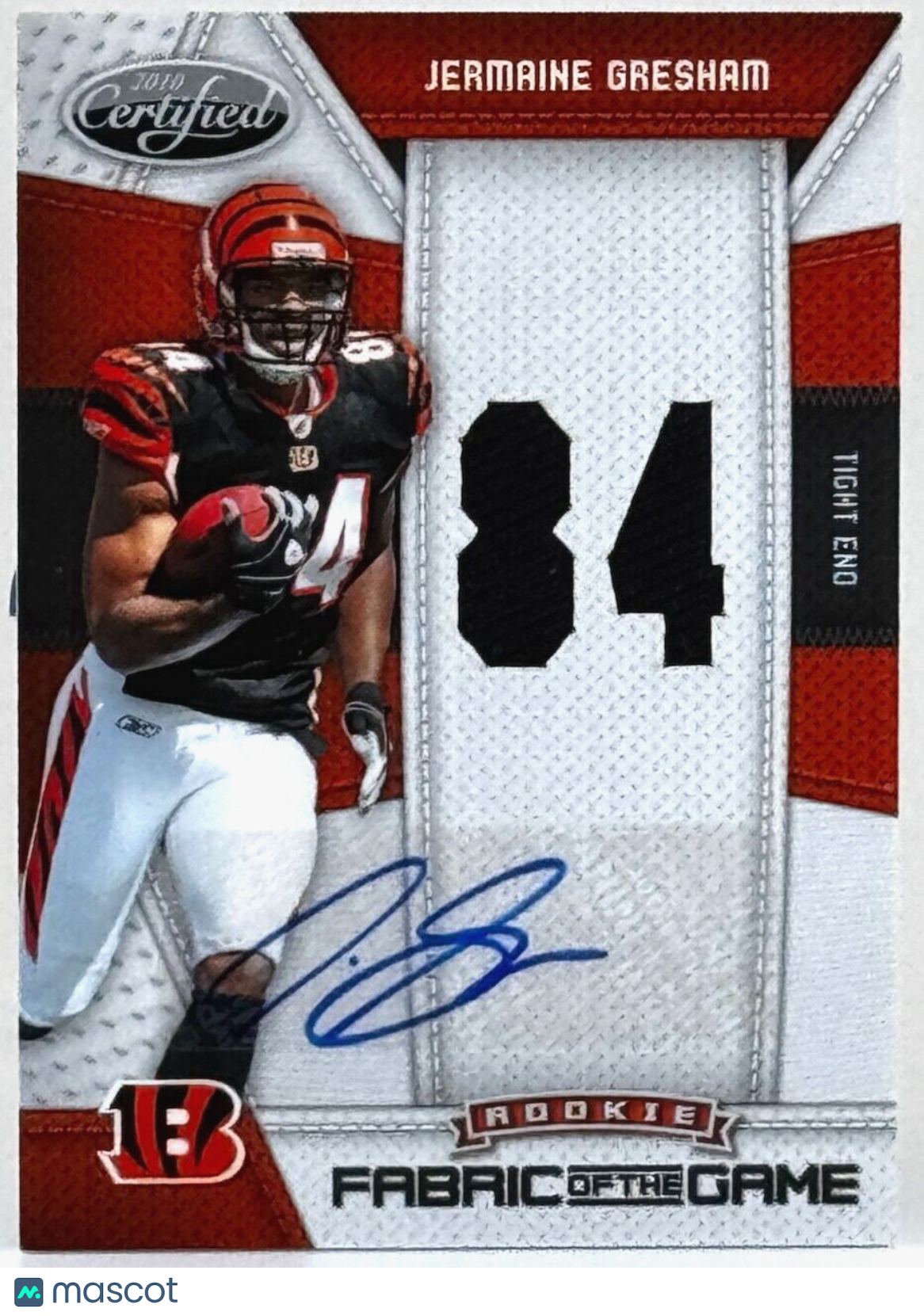 2010 Certified Die-Cut Jersey Number Signatures Auto (10/25) Jermaine Gresham RC