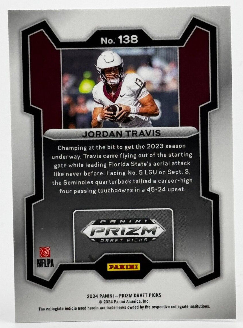 🏈 2024 Panini Prizm Draft Picks #138 Jordan Travis (RC)
