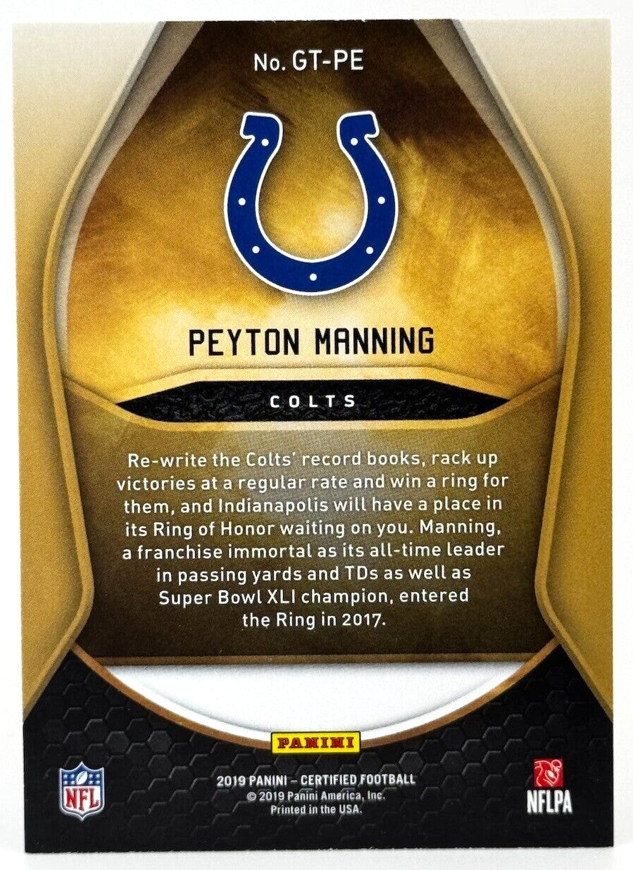 2019 Panini Certified - Gold Team #GT-PE Peyton Manning (HOF)