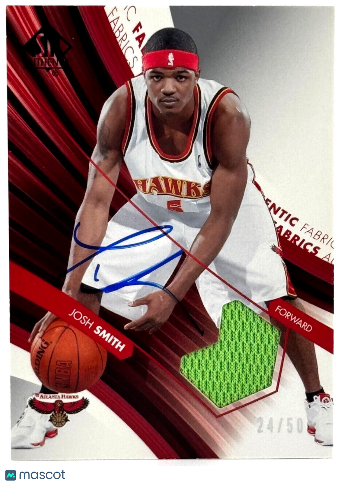 2004-05 SPx #AAF-JS Autographed Jersey Relic Auto Rookie (24/50) Josh Smith (RC)