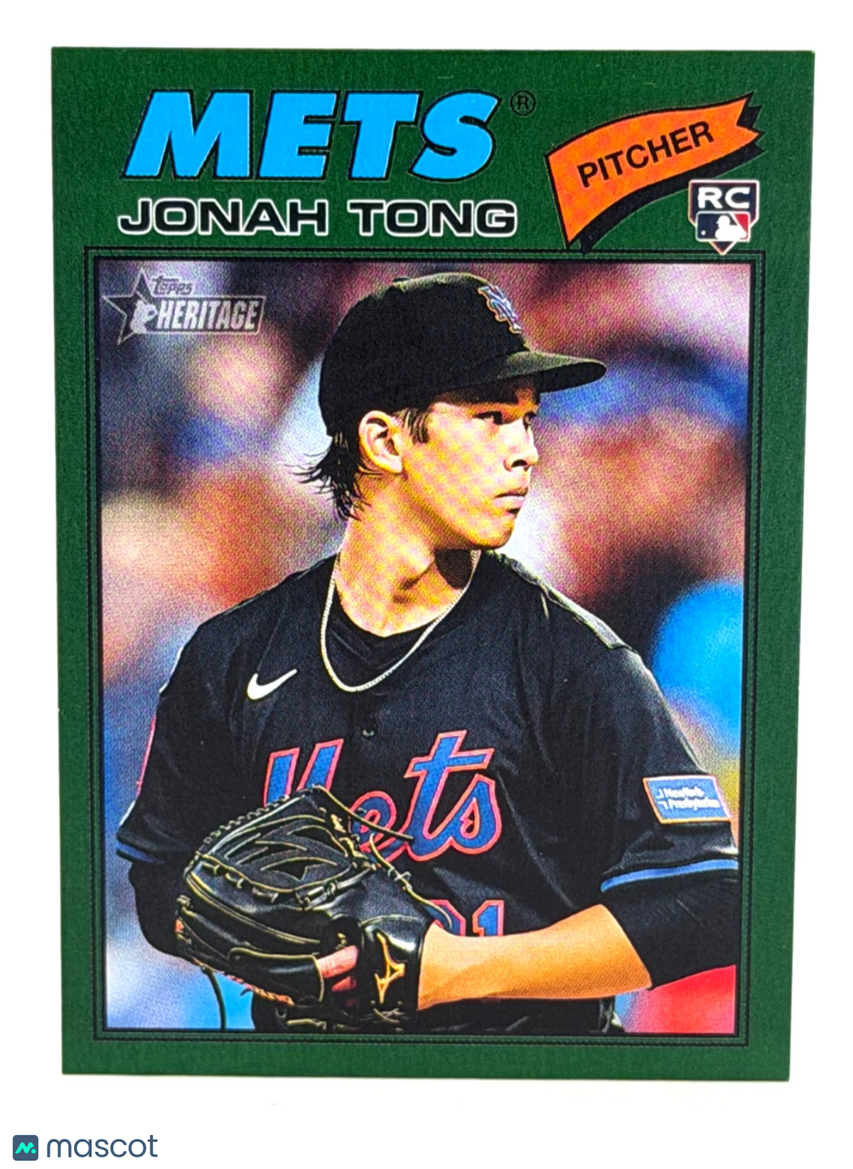 Jonah Tong 2026 Topps Heritage RC #137 Dark Green Border NEW YORK METS ROOKIE