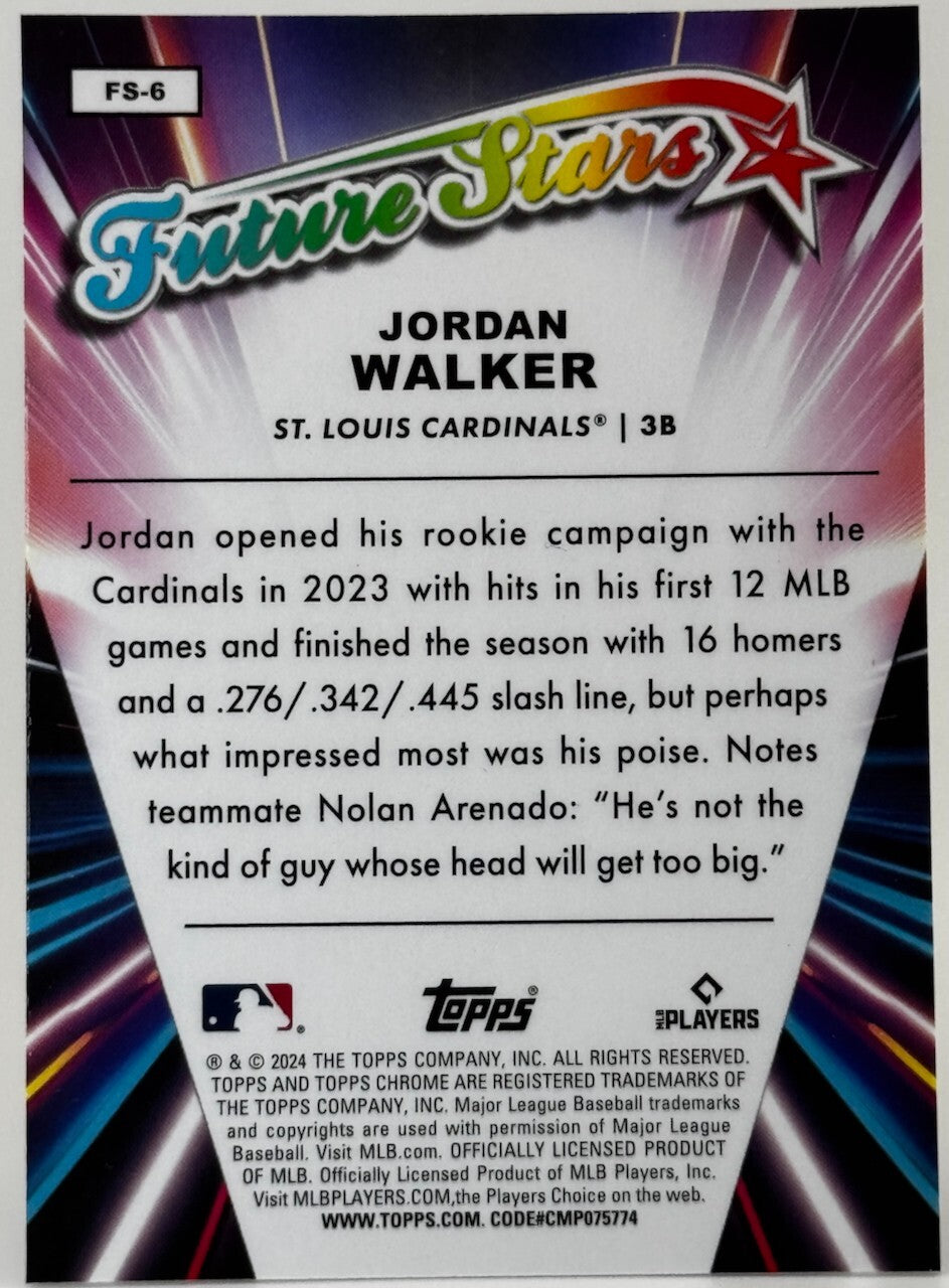 2024 Topps Chrome - Future Stars Refractor #FS-6 Jordan Walker - Cardinals