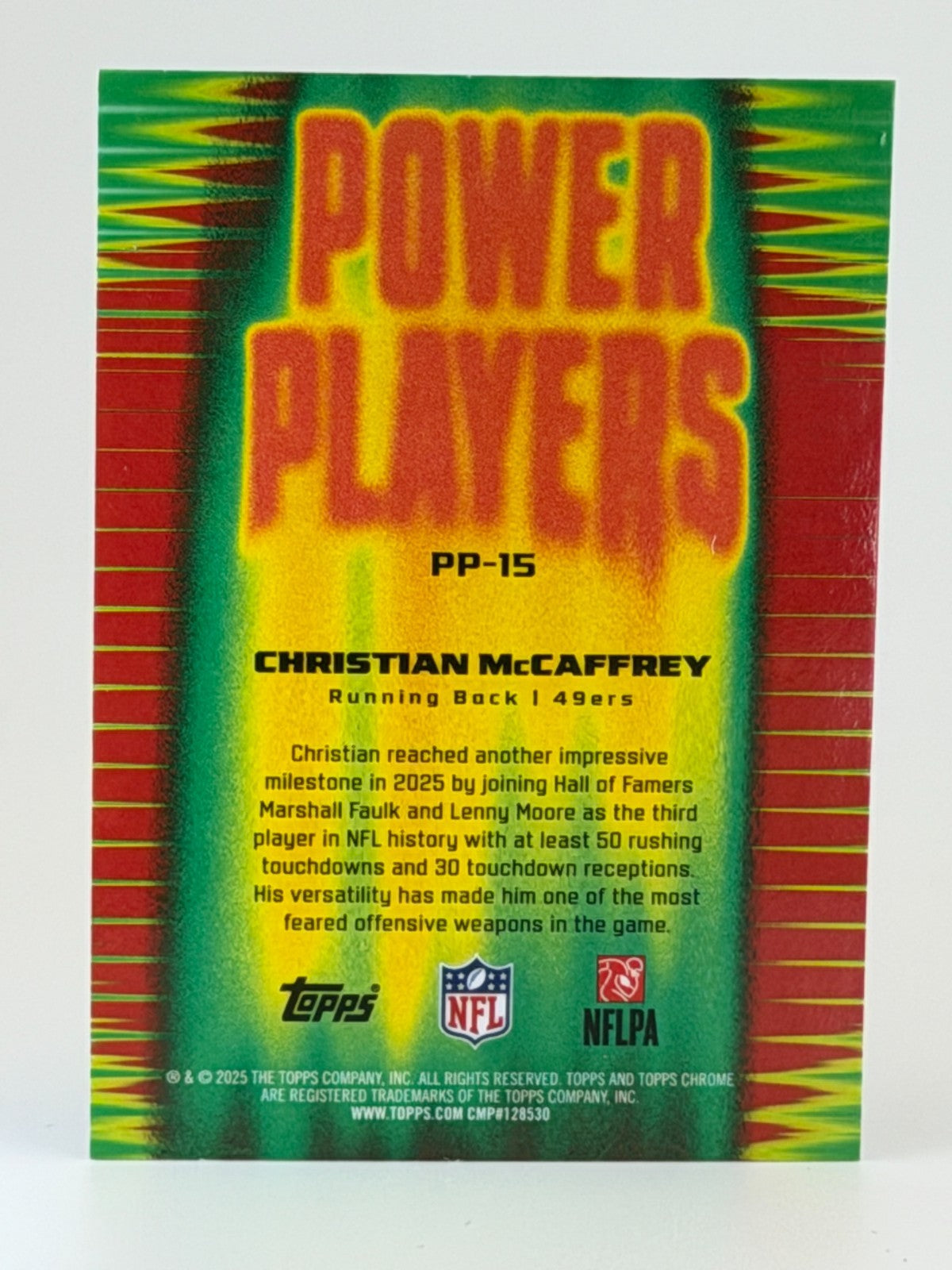 2025 Topps Chrome Football #PP-15 Power Players Insert - Christian McCaffrey