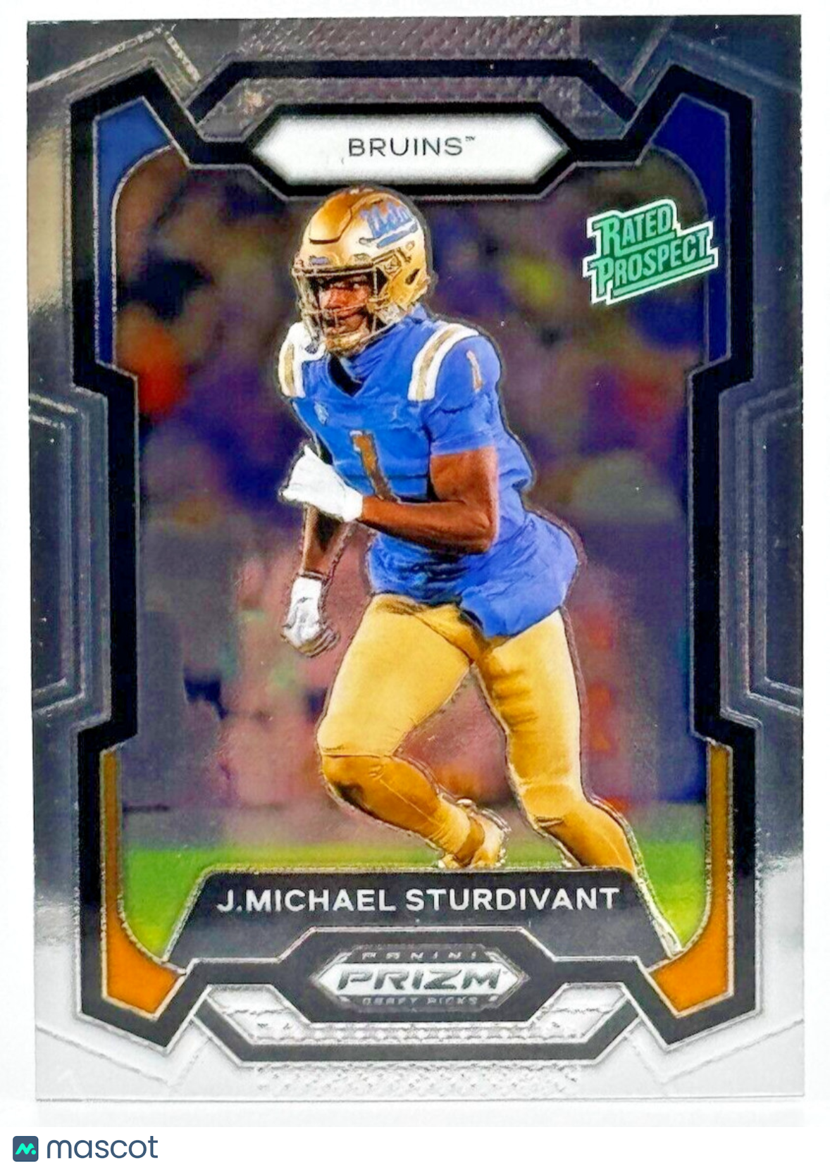 🏈 2024 Panini Prizm Draft Picks #195 Rated Rookie - J MIchael Sturdivant - UCLA