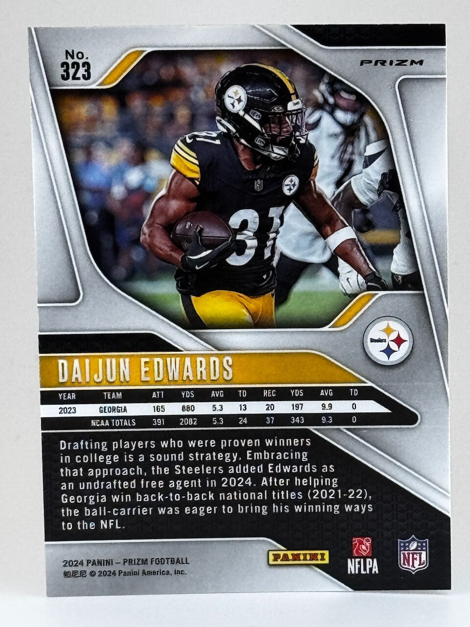 🏈 2024 Panini Prizm #323 Orange Ice Prizm - Daijun Edwards (RC) Rookie