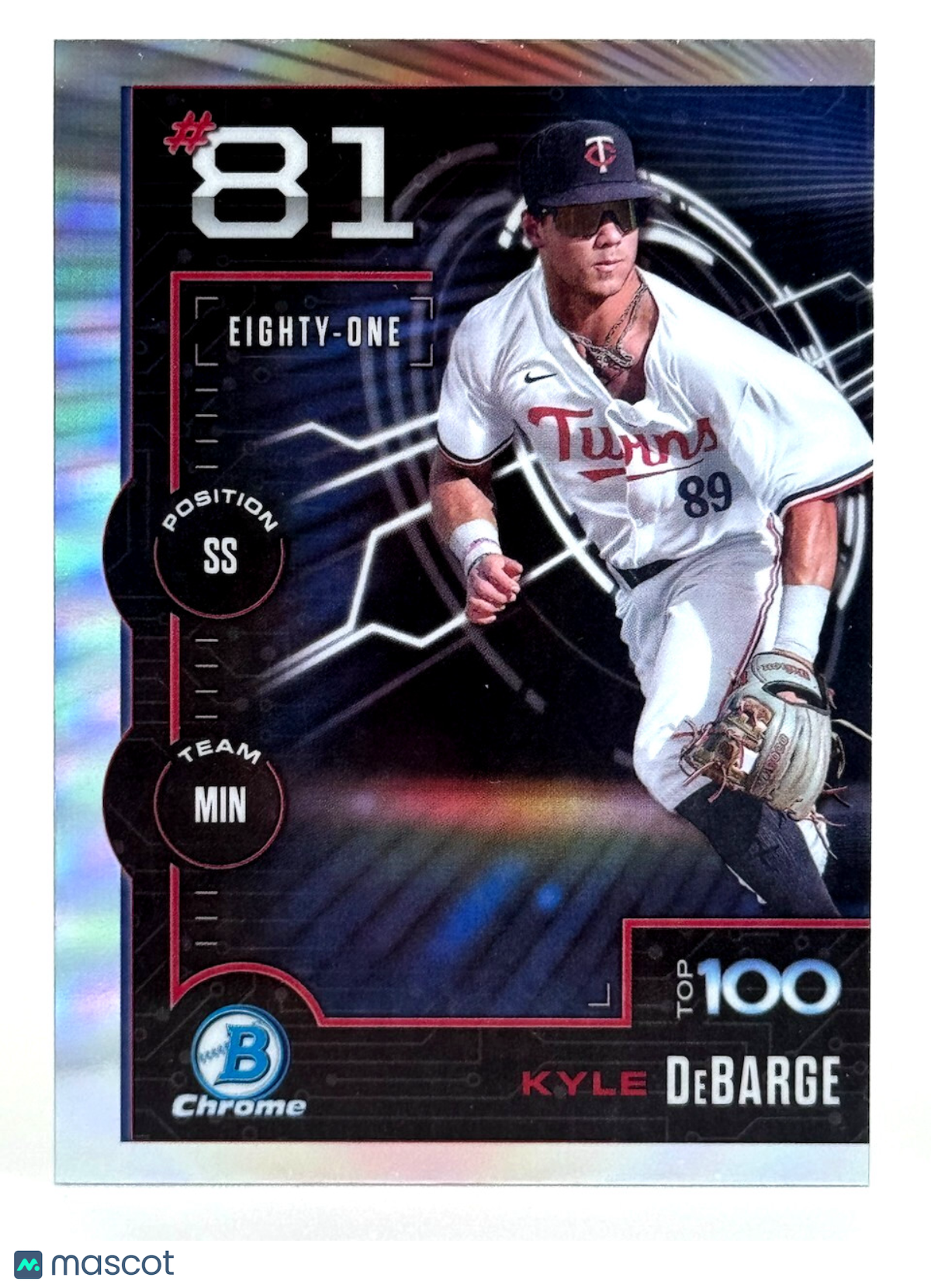 ⚾️ 2025 Bowman #BTP-81 Bowman Top Prospects #81 Kyle DeBarge - Twins