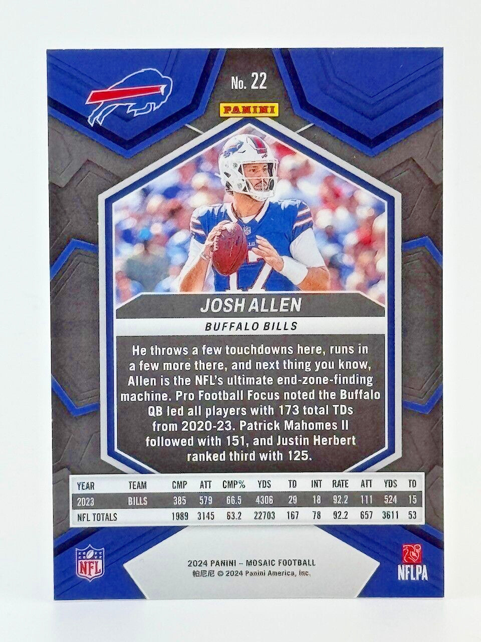 🏈 2024 Panini Mosaic #22 - Josh Allen - Bills 🏈