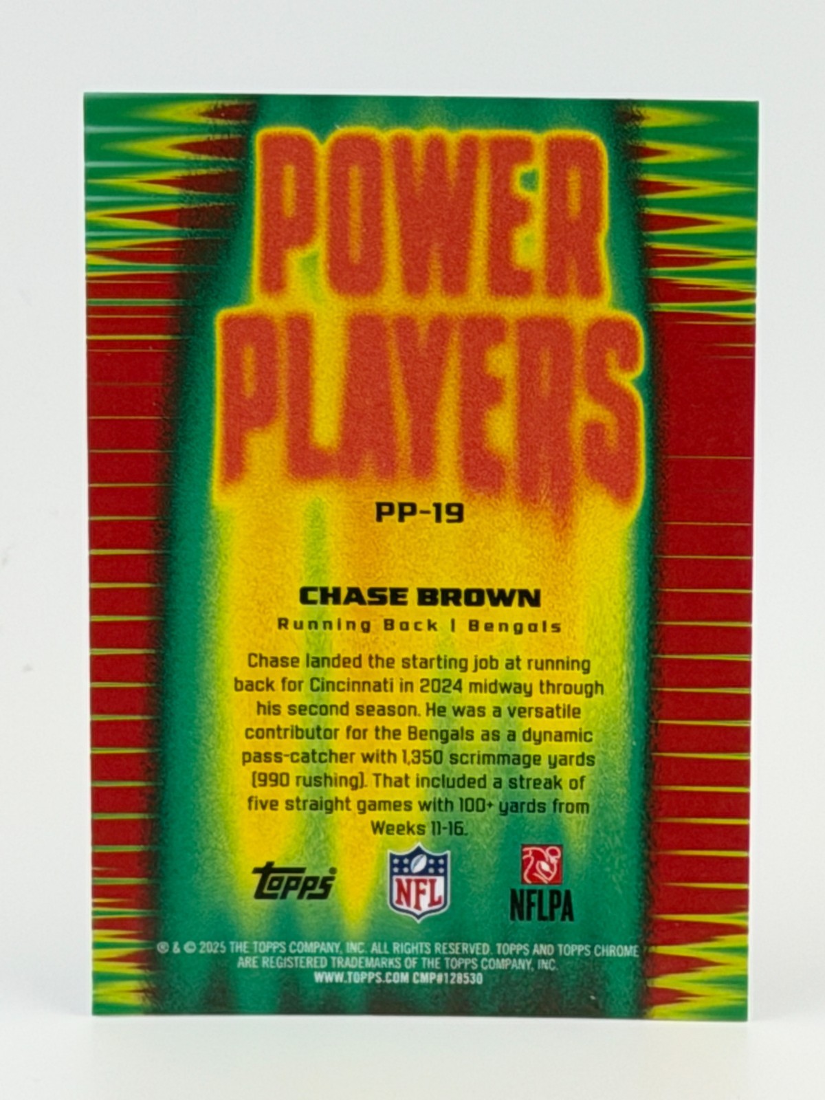 🏈 2025 Topps Chrome Football #PP-19 Power Players - Chase Brown