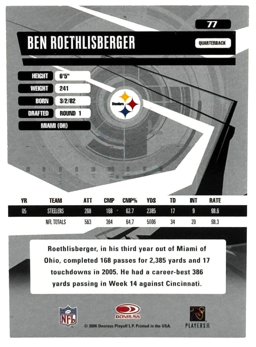 2006 Donruss Elite - #77 Ben Roethlisberger