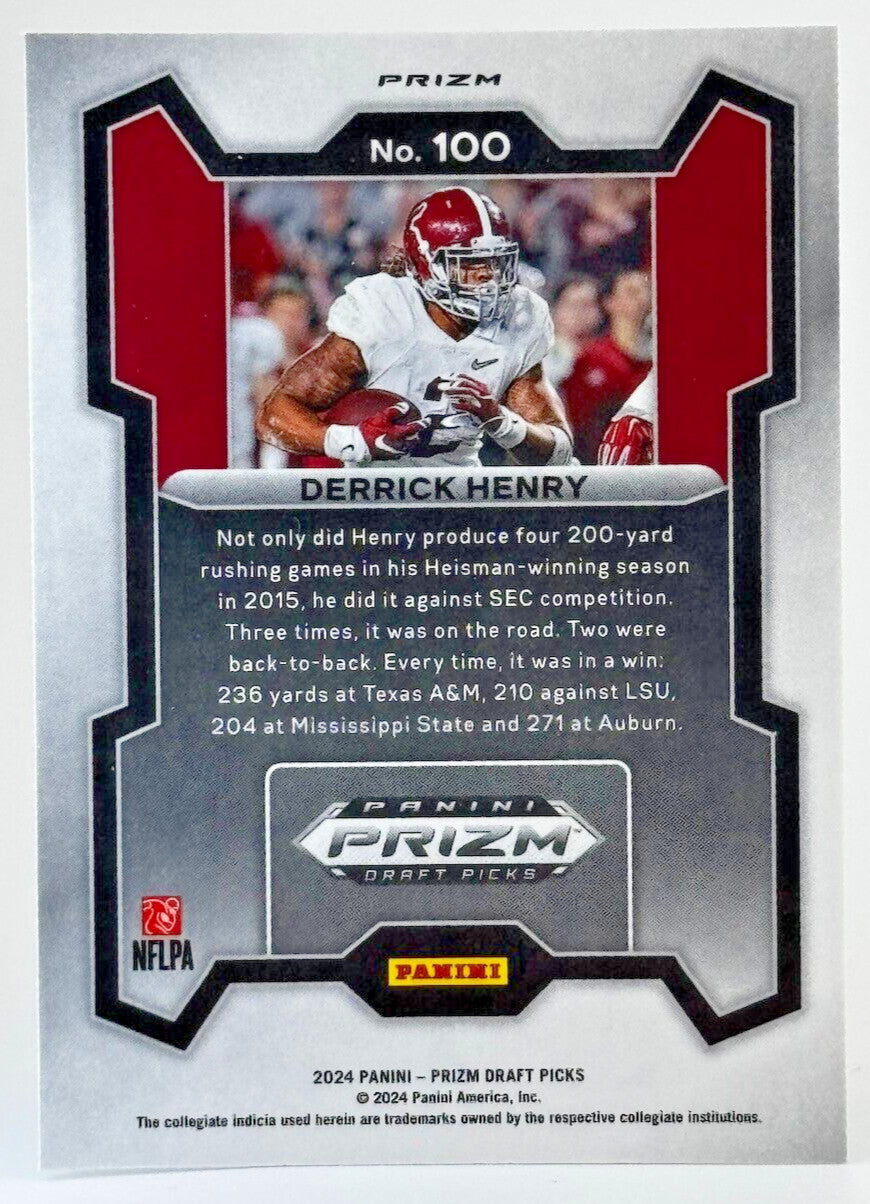 🏈 2024 Panini Prizm Draft Picks #100 Green Prizm - Derrick Henry - Ravens