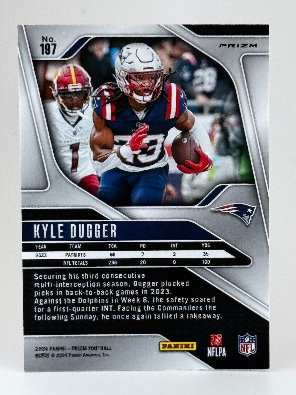 🏈 2024 Panini Prizm #197 Orange Ice Prizm - Kyle Dugger - Patriots