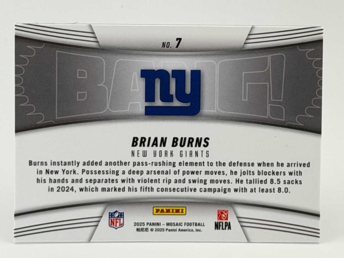 2025 Panini Mosaic #7 Brian Burns - BANG!