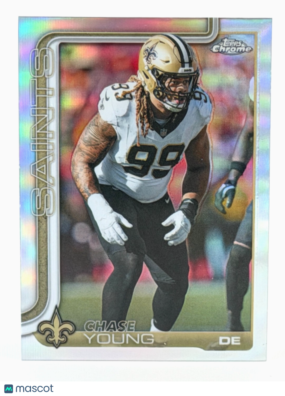 🏈 2025 Topps Chrome Football #220 Chase Young - Saints - REFRACTOR