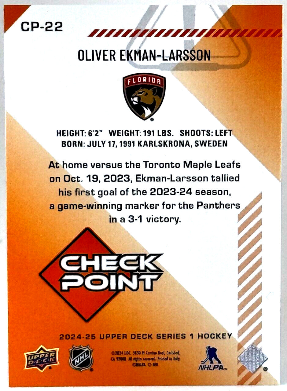 🏒2024-25 Upper Deck Series 1- Checkpoint #CP-22 Oliver Ekman-Larsson