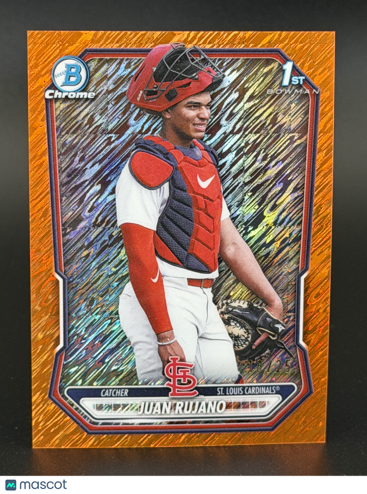 2026 Bowman Chrome Baseball Juan Rujano #BCP-177 Orange Shimmer 18/25 1st Bowman
