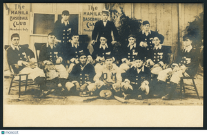 1907 Velox Original Vintage Real Photo Postcard RPPC The Manila Baseball Club