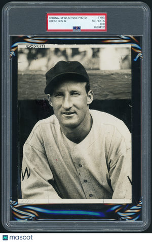 1933 Goose Goslin HOF Portrait - Type 1 World Series News Photo 5x7in PSA/DNA