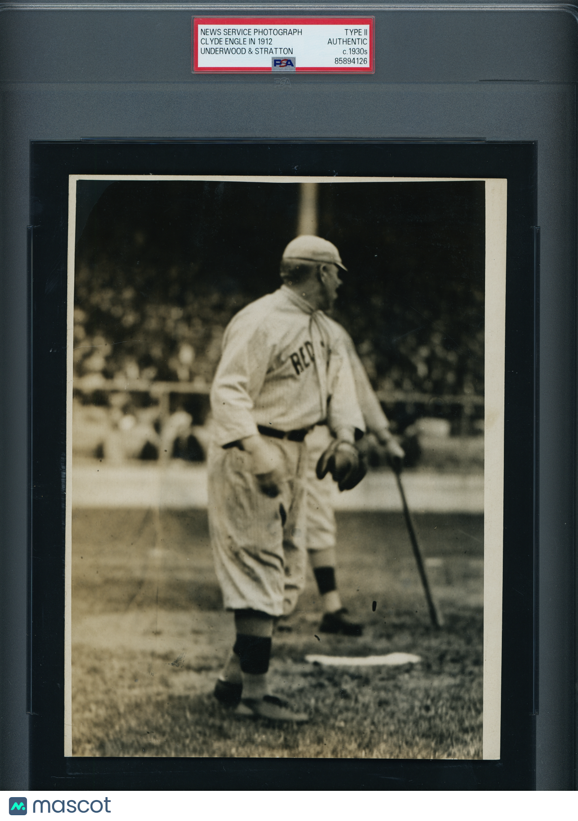 1912 Underwood & Stratton News Service Photograph Clyde Engle - Red Sox PSA/DNA