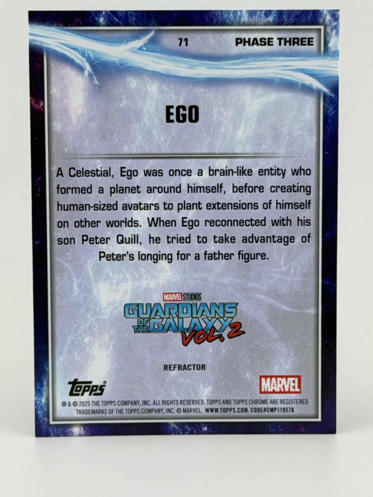 2025 Topps Chrome Marvel #71 EGO - Kurt Russell - Refractor