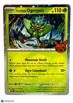 2024 Pokemon Twilight Masquerade COSMOS HOLO - TWM EN #24/167 Teal Mask Ogerpon