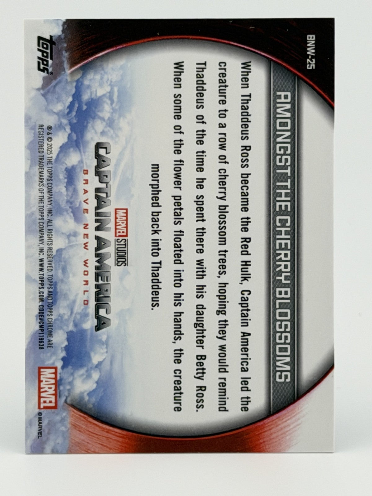 2025 Topps Chrome Marvel #BNW-25 Captain America - Amongst the Cherry Blossoms