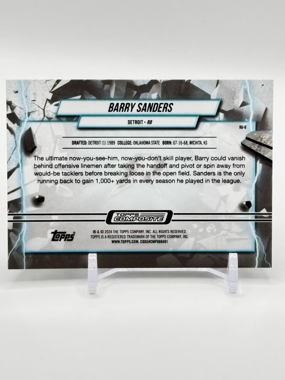 2023 Topps Composite Grounded - BARRY SANDERS #RG-10 Detroit Lions Insert